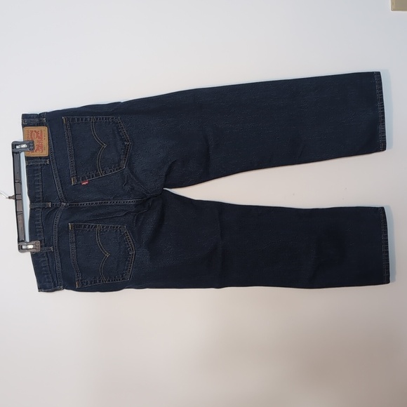 Levi's 505 Regular Fit Dark Wash Blue Jeans - Picture 3 of 6